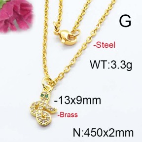 Fashion Brass Necklace  F6N403082bhva-J125