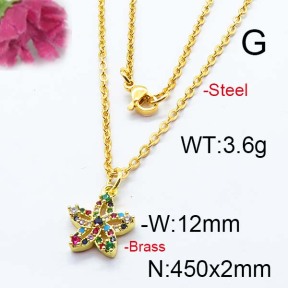 Fashion Brass Necklace  F6N403085bhia-J125