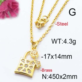 Fashion Brass Necklace  F6N403086ahjb-J125