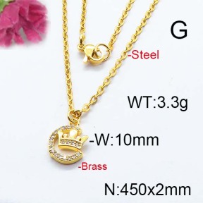 Fashion Brass Necklace  F6N403087bhia-J125