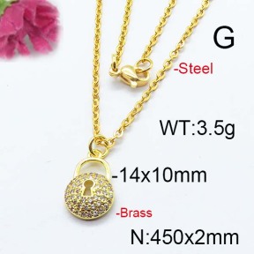 Fashion Brass Necklace  F6N403088vhha-J125