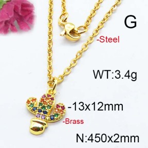 Fashion Brass Necklace  F6N403089bhia-J125