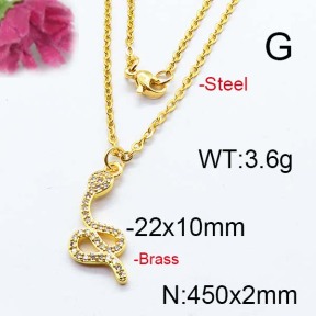 Fashion Brass Necklace  F6N403090bhva-J125
