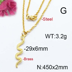 Fashion Brass Necklace  F6N403091vbpb-J125
