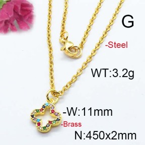 Fashion Brass Necklace  F6N403092bhia-J125