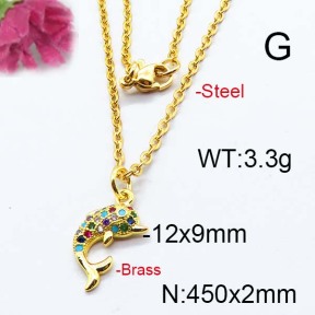 Fashion Brass Necklace  F6N403093bhia-J125