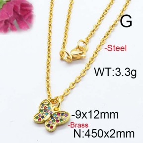 Fashion Brass Necklace  F6N403094bhia-J125