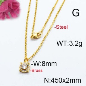 Fashion Brass Necklace  F6N403097bhva-J125