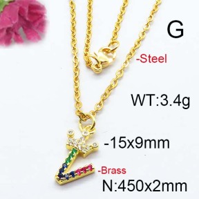 Fashion Brass Necklace  F6N403103ahjb-J125
