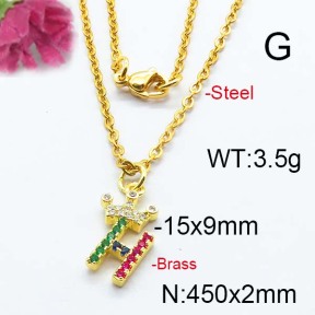 Fashion Brass Necklace  F6N403105ahjb-J125