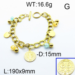 SS Bracelet  6B4002214bhbl-350