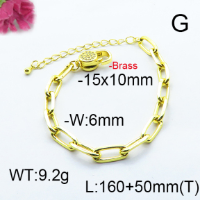 Fashion Brass Bracelet  F6B404476ahjb-J66