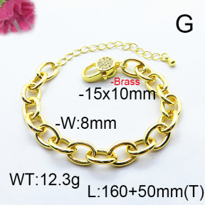 Fashion Brass Bracelet  F6B404477ahjb-J66