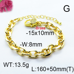 Fashion Brass Bracelet  F6B404478ahjb-J66
