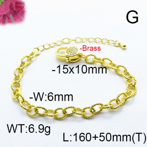 Fashion Brass Bracelet  F6B404479ahjb-J66