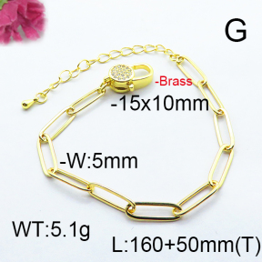 Fashion Brass Bracelet  F6B404480ahjb-J66