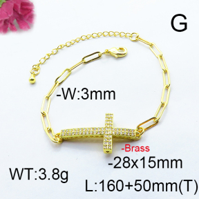 Fashion Brass Bracelet  F6B404481bhia-J66