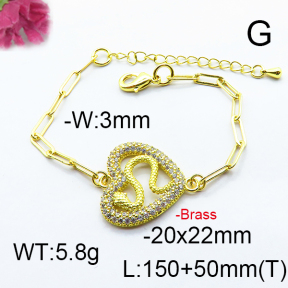 Fashion Brass Bracelet  F6B404482bhia-J66