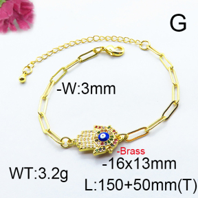 Fashion Brass Bracelet  F6B404486bhia-J66