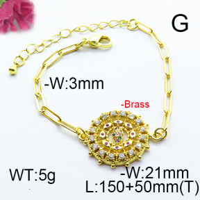 Fashion Brass Bracelet  F6B404489bhia-J66