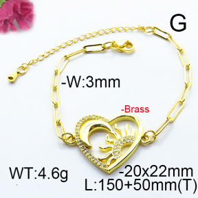 Fashion Brass Bracelet  F6B404490bhia-J66