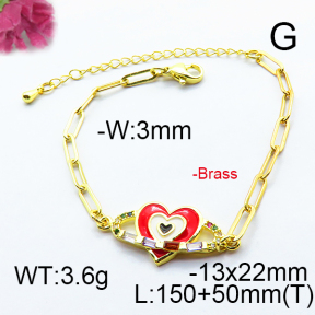 Fashion Brass Bracelet  F6B404491bhia-J66