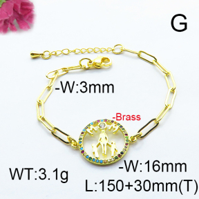 Fashion Brass Bracelet  F6B404492bhia-J66