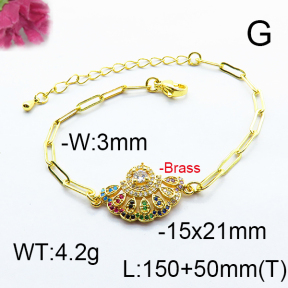 Fashion Brass Bracelet  F6B404498bhia-J66
