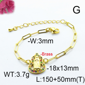 Fashion Brass Bracelet  F6B404499bhia-J66
