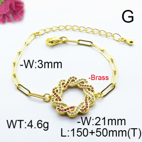 Fashion Brass Bracelet  F6B404508bhia-J66