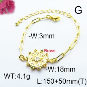 Fashion Brass Bracelet  F6B404509bhia-J66