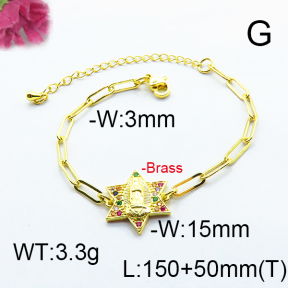 Fashion Brass Bracelet  F6B404510bhia-J66