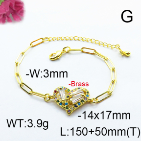 Fashion Brass Bracelet  F6B404511bhia-J66