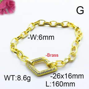 Fashion Brass Bracelet  F6B404519ahjb-J66