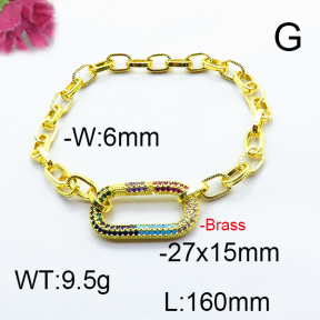 Fashion Brass Bracelet  F6B404525ahjb-J66