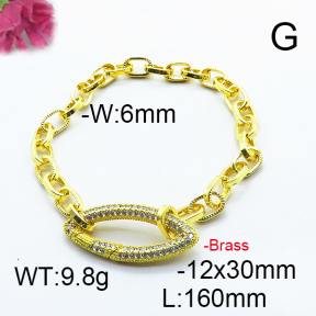 Fashion Brass Bracelet  F6B404540ahjb-J66