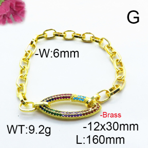 Fashion Brass Bracelet  F6B404541ahjb-J66