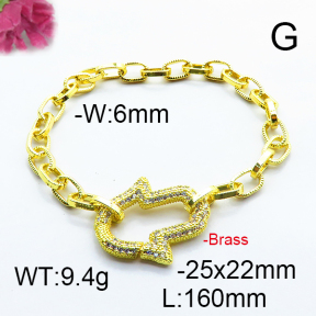 Fashion Brass Bracelet  F6B404543ahjb-J66