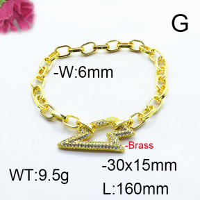 Fashion Brass Bracelet  F6B404544ahjb-J66