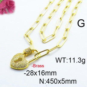 Fashion Brass Necklace  F6N403148vhmv-J66