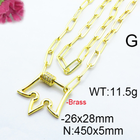 Fashion Brass Necklace  F6N403160vhkb-J66