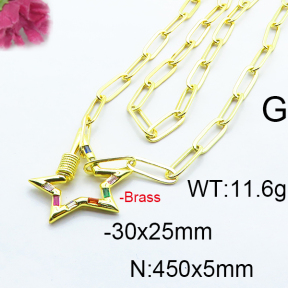 Fashion Brass Necklace  F6N403165vhkb-J66