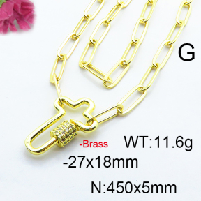 Fashion Brass Necklace  F6N403171vhkb-J66