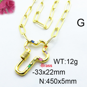 Fashion Brass Necklace  F6N403176vhkb-J66