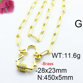 Fashion Brass Necklace  F6N403185vhkb-J66