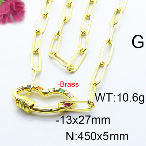 Fashion Brass Necklace  F6N403188vhkb-J66