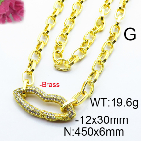 Fashion Brass Necklace  F6N403189vhnv-J66
