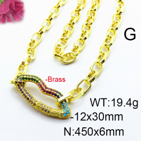 Fashion Brass Necklace  F6N403190vhnv-J66