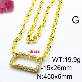 Fashion Brass Necklace  F6N403191vhnv-J66