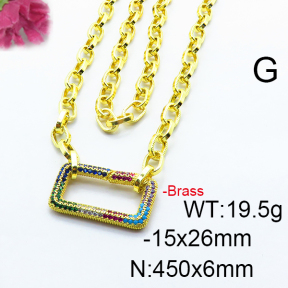 Fashion Brass Necklace  F6N403192vhnv-J66
